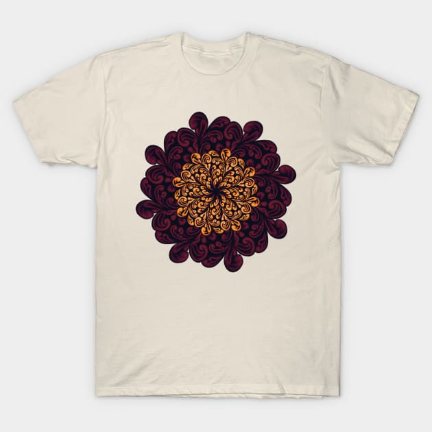 Acanthus Leaves Mandala T-Shirt by Kcinnik